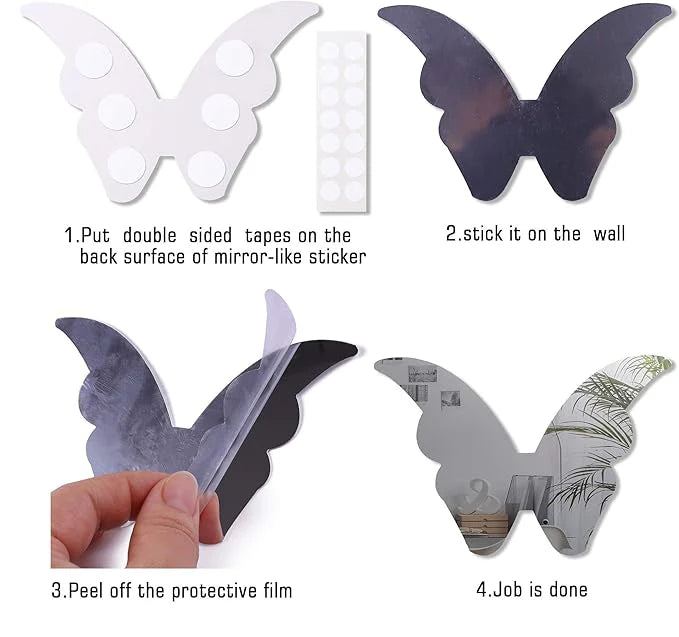 Acrylic Mirror Butterfly Wall (3D Mirror)