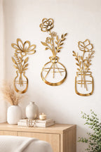Flower Vase Wall Sticker Acrylic Mirror Wall Decals