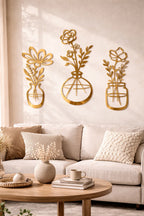 Flower Vase Wall Sticker Acrylic Mirror Wall Decals