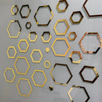 Acrylic Hexagon Ring Mirror Wall Decor