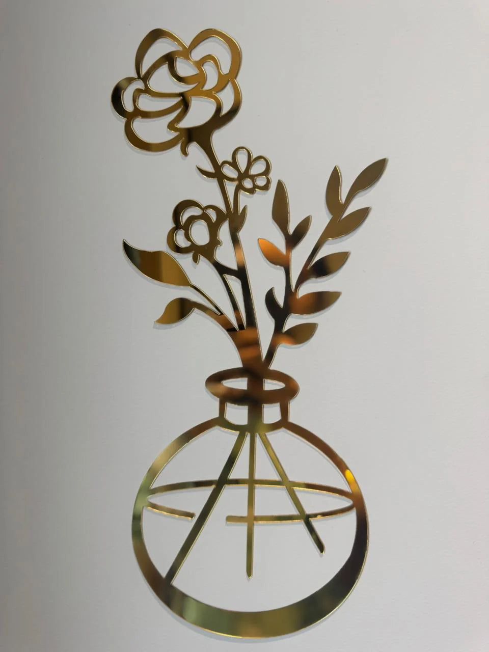 Flower Vase Wall Sticker Acrylic Mirror Wall Decals