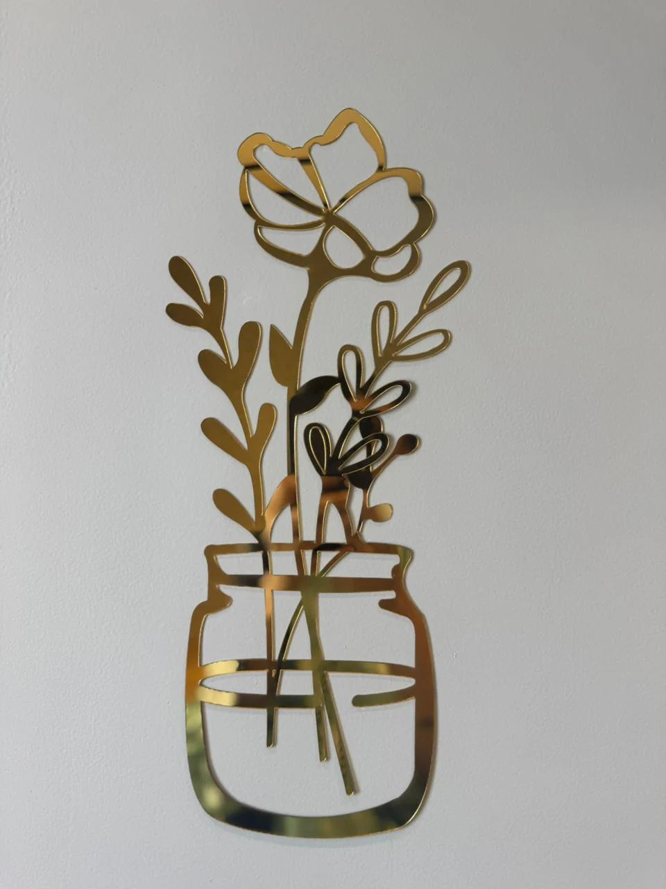 Flower Vase Wall Sticker Acrylic Mirror Wall Decals