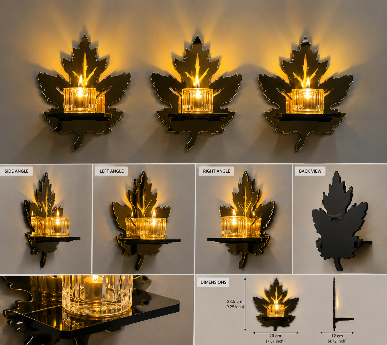 Autumn wall leaf with Candle
